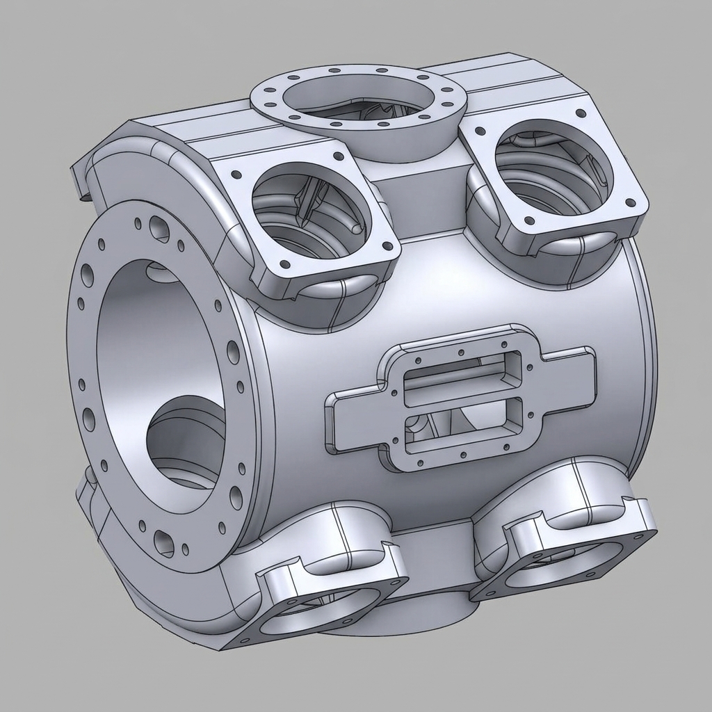 Reciprocating Compressor Housing (View 2) 3D CAD Solid Model